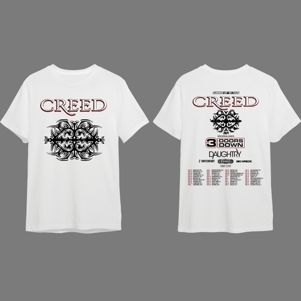 Creed Band Tour Summer Of 99 Tour Tshirt 2 Sided